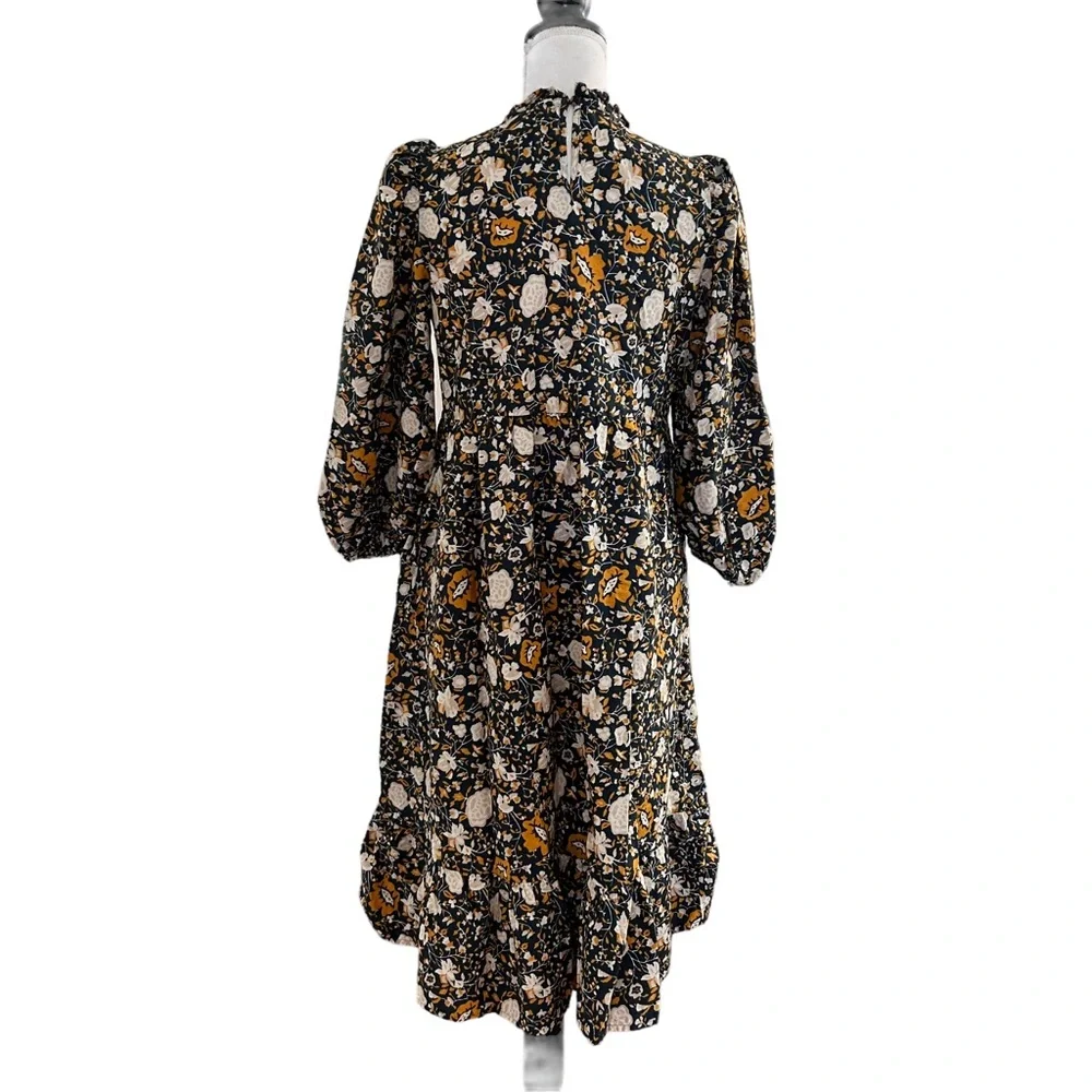 Target Universal Thread Floral High Neck Prairie Dress Women’s SZ S Blue Print - Picture 7 of 10